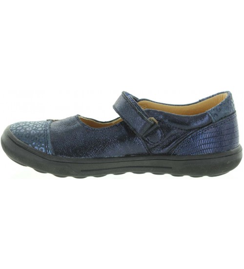 Mary jane shoes for kids in blue leather 