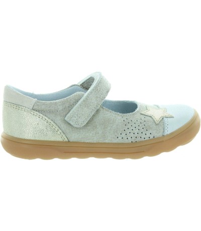 Beige leather girls casual shoes 