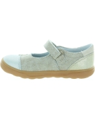 Beige leather girls casual shoes 