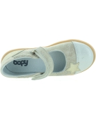 Beige leather girls casual shoes 