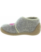 Wool pink slippers for a baby with arches 