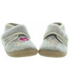 Wool pink slippers for a baby with arches 