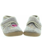 Wool pink slippers for a baby with arches 