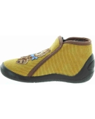 Brown slippers for a boy with wide feet