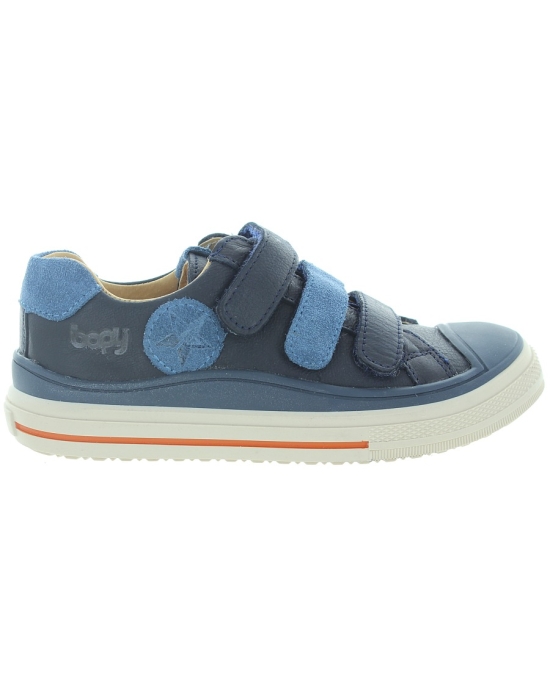 Blue leather sneakers for boys from France 