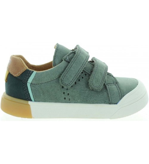 Sneakers for toddlers with support in green leather 