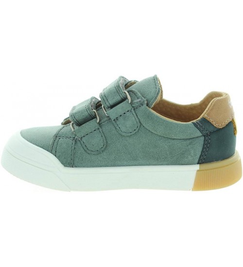 Sneakers for toddlers with support in green leather 