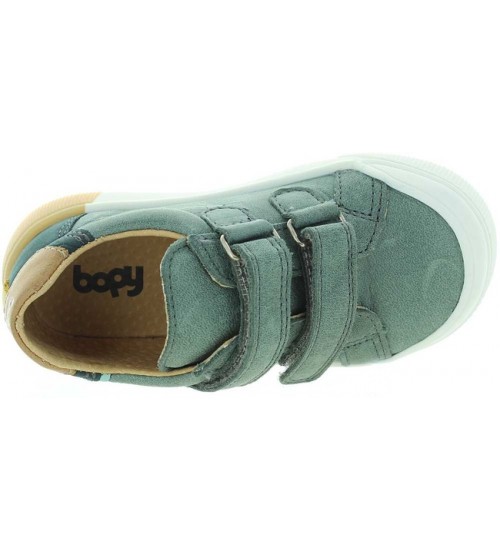 Sneakers for toddlers with support in green leather 