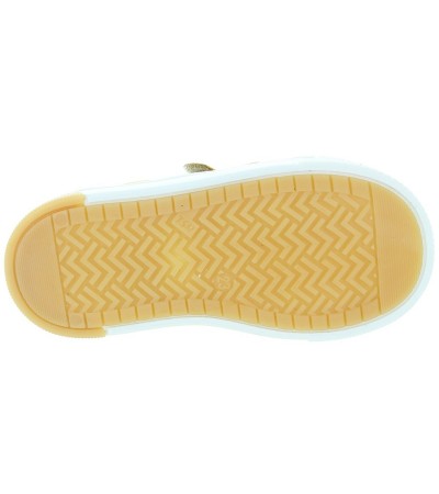Child handsome sneakers in yellow leather 