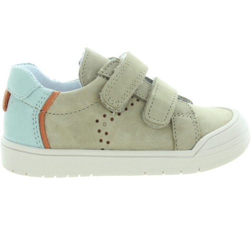 Beige sneakers for a baby with soft soles