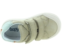 Beige sneakers for a baby with soft soles
