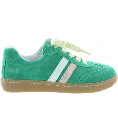 Quality girls green leather sneakers from Europe
