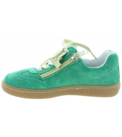 Quality girls green leather sneakers from Europe