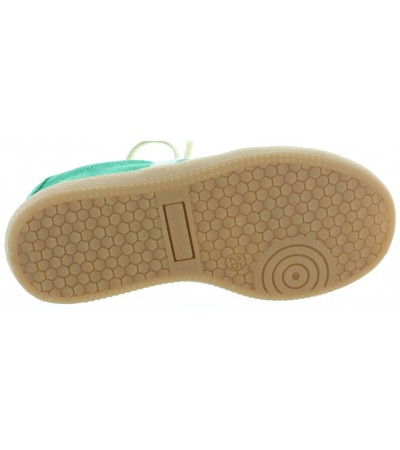Quality girls green leather sneakers from Europe