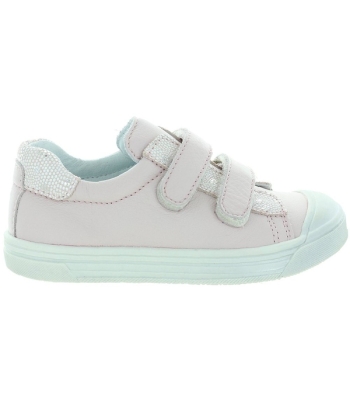 Rose leather sneakers for a child for slim feet