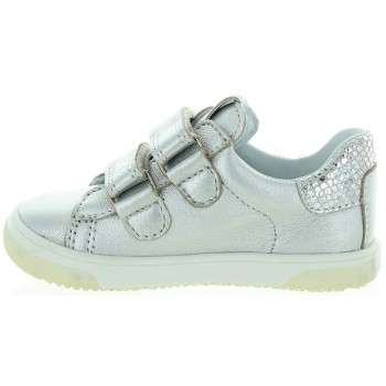 Silver sneakers with ankle support for toddler