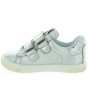 Soft new walking baby or toddler silver leather sneakers 