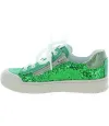 Designer sneakers for girls in green leather 