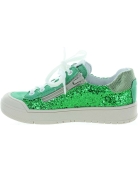 Designer sneakers for girls in green leather 