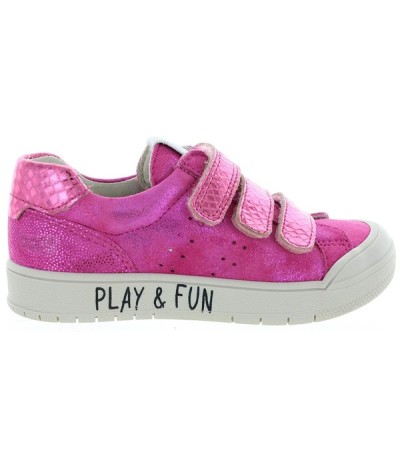 Leather fuchsia sneakers for girls from Europe 