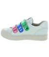 Designer girls white metallic leather sneakers 