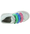 Designer girls white metallic leather sneakers 