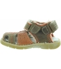 Orthopedic olive leather sandals for a boy with wide feet 