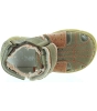 Orthopedic olive leather sandals for a boy with wide feet 