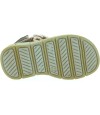 Orthopedic olive leather sandals for a boy with wide feet 