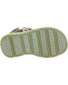 Orthopedic olive leather sandals for a boy with wide feet 