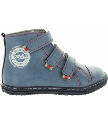 Good leather blue high top child boots 