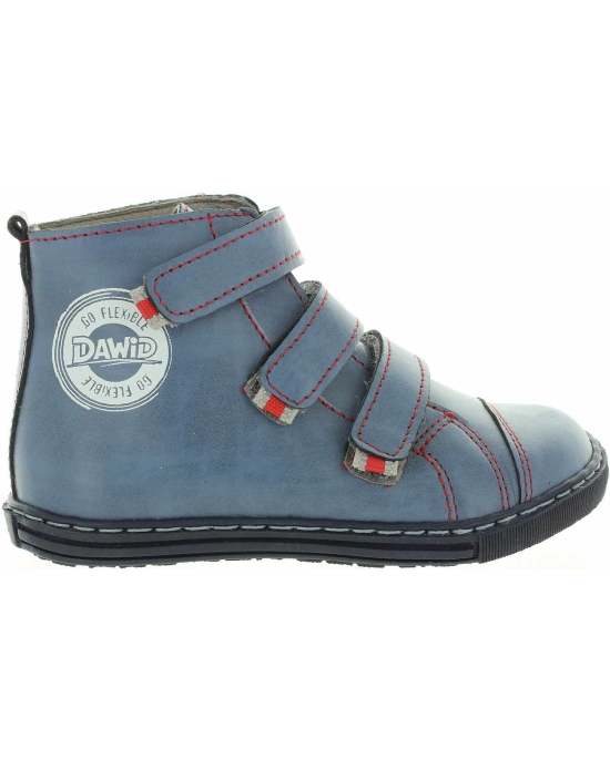 Good leather blue high top child boots 