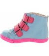 Double wide blue boots for a toddler with best support 
