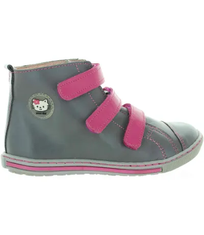 High top gray leather shoes for toe walkers
