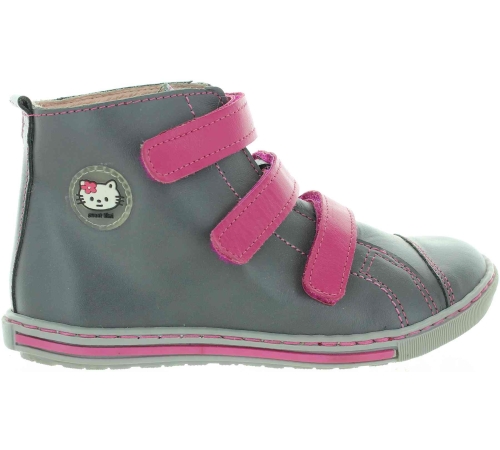 High top gray leather shoes for toe walkers