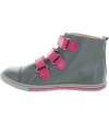 High top gray leather shoes for toe walkers