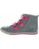 High top gray leather shoes for toe walkers