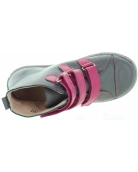 High top gray leather shoes for toe walkers