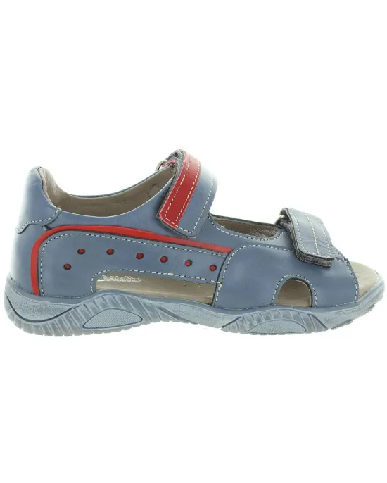 Collapsed ankles boys blue leather sandals 