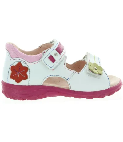 Girls white orthopedic sandals with closed heel