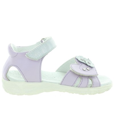 Soft purple leather profiled girls sandals