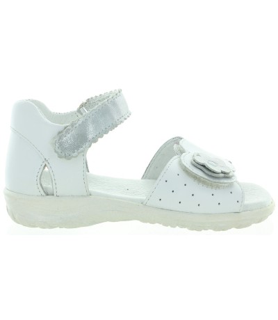 White leather closed toe girls sandals weak ankles 
