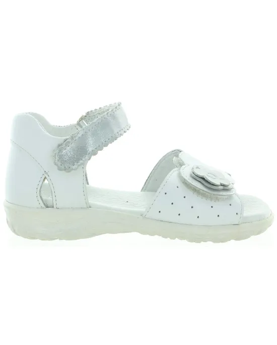 White leather closed toe girls sandals weak ankles 