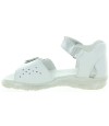 White leather closed toe girls sandals weak ankles 