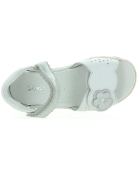 White leather closed toe girls sandals weak ankles 