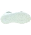 White leather closed toe girls sandals weak ankles 