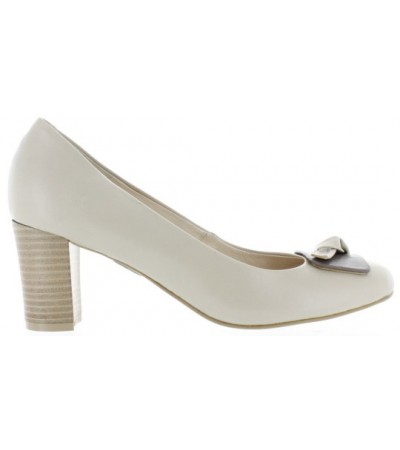 Low heel fashion heels for women in beige 