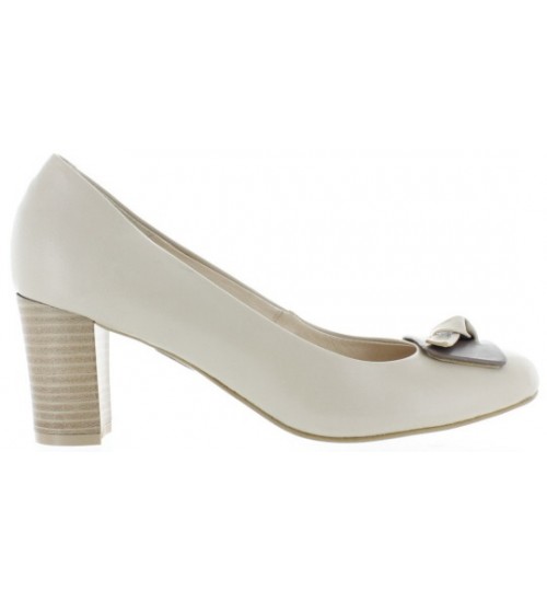 Low heel fashion heels for women in beige 