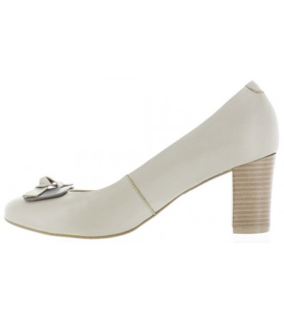 Low heel fashion heels for women in beige 
