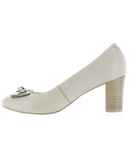 Low heel fashion heels for women in beige 